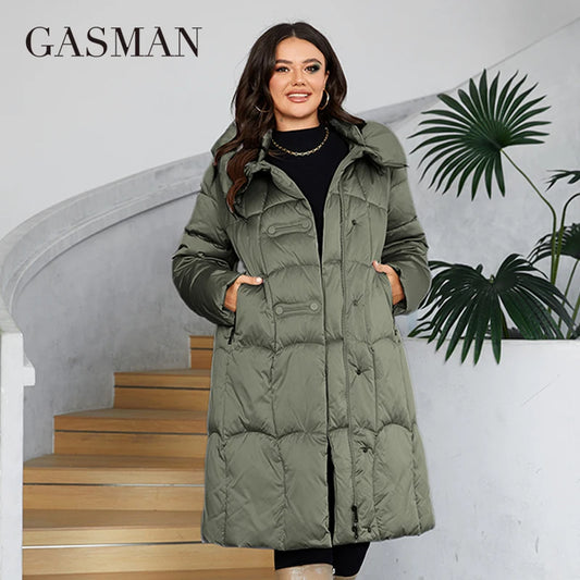 Langer Damen-Wintermantel mit Kapuze und dicker Fütterung – warmes, lässiges Parka-Design mit multifunktionalen Taschen