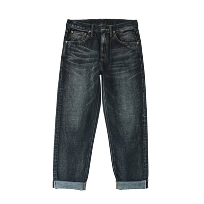 Herren Jeans aus Denim im Distressed Look mit gerader Passform