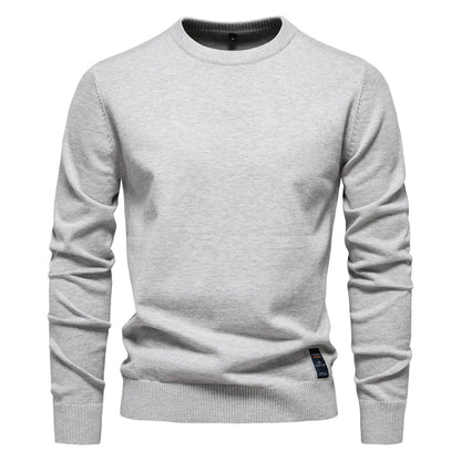 Herren Pullover aus massiver Baumwolle mit Rundhalsausschnitt und klassischem Design