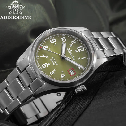 Herren-Vintage-Automatikuhr mit Saphirglas und NH35A-Werk