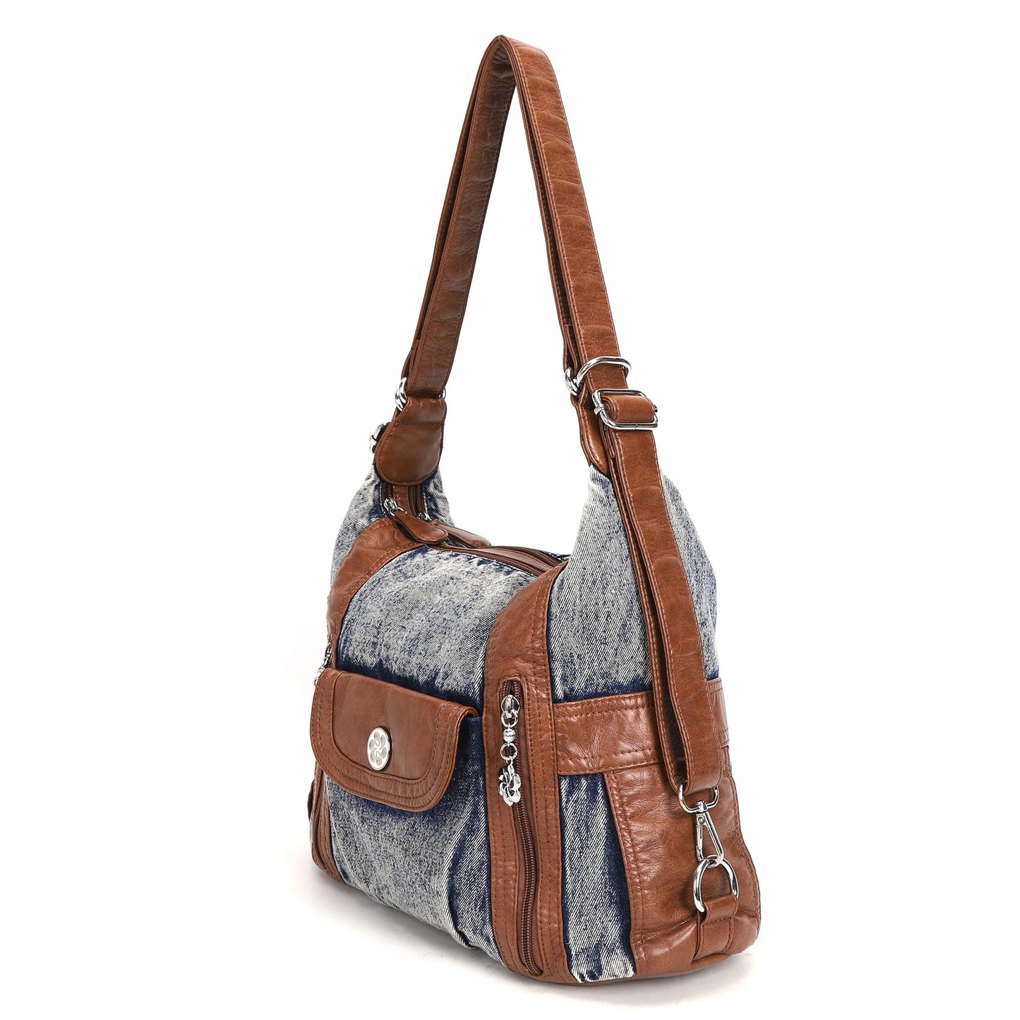 Damen-Schultertasche aus PU-Leder mit Mehrfachfächern, Handyfach und Geldbörse, Alltagstauglich