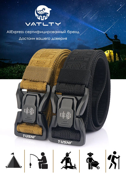 Unisex-Taktischer Gürtel aus Nylon mit Schnellverschluss und Breite 3,8 cm für Outdoor