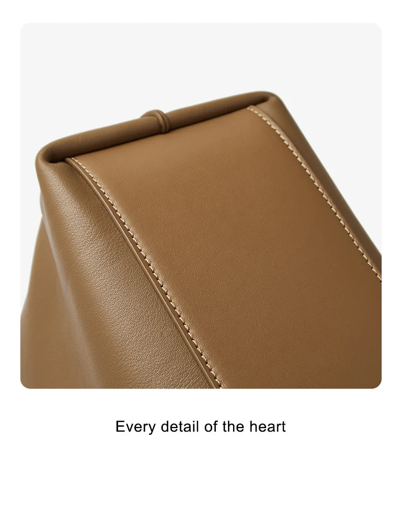 Damen Schultertasche Aus Splitleder Retro-Stil Großes Fassungsvermögen