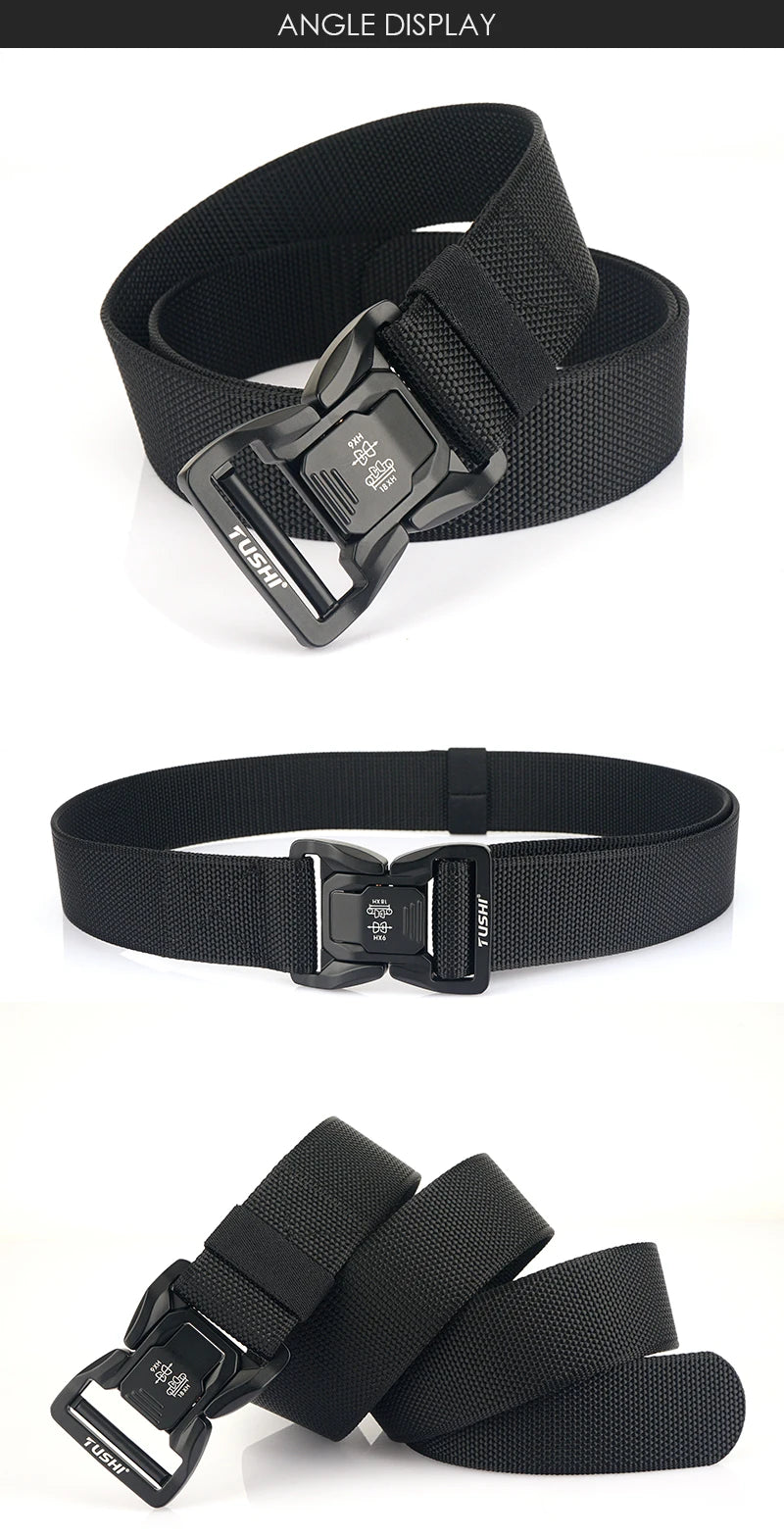 VATLTY New 4.3cm Tactical Outdoor Belt Tight Nylon Aluminum Buckle Quick Release Men's Military Belt Casual Wide Waistband Male