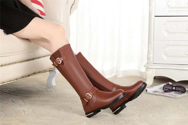 AIYUQI High Boots Female Genuine Leather 2024 New Natural Wool Warm Women Winter Boots Large Size Female Rider Boots