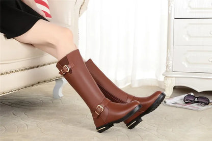 AIYUQI High Boots Female Genuine Leather 2024 New Natural Wool Warm Women Winter Boots Large Size Female Rider Boots
