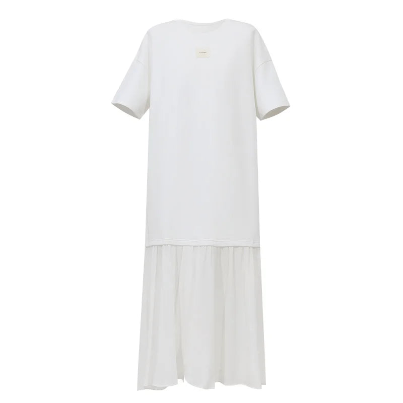 Leichtes Luftschicht Damen Kleid Sommer Casual Chiffon Midikleid Büro