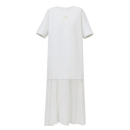 Leichtes Luftschicht Damen Kleid Sommer Casual Chiffon Midikleid Büro