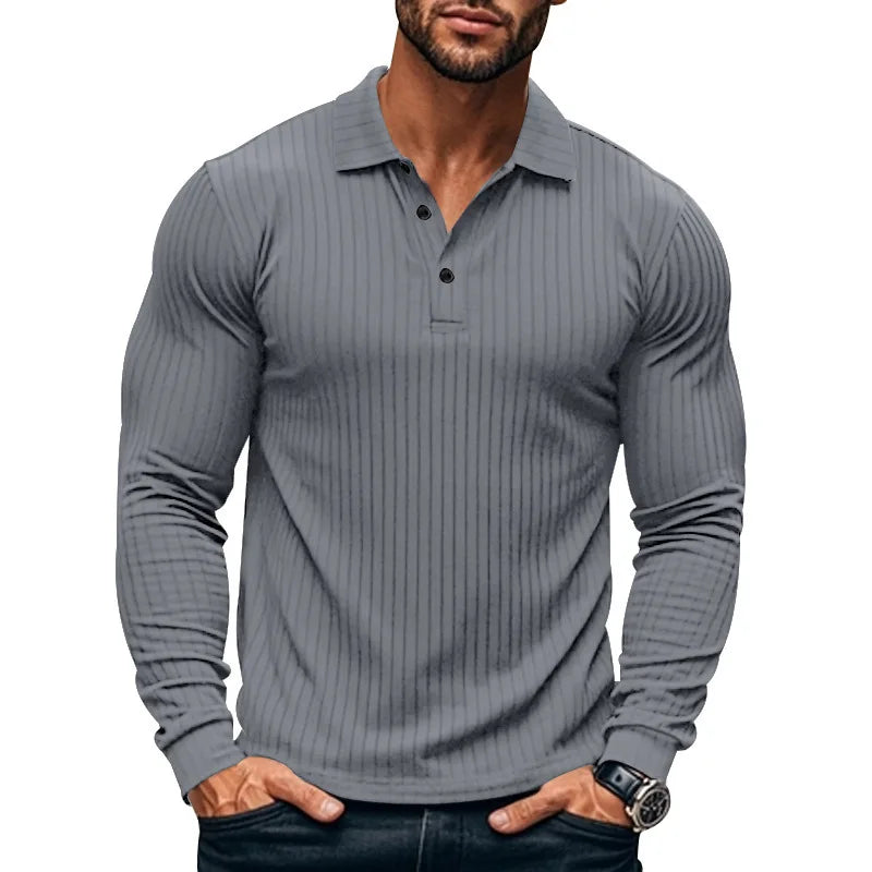Hochwertiges Herren-Polohemd mit Waffelstruktur und Shirtkragen – Sommerliches, einfarbiges Design mit kurzen Ärmeln
