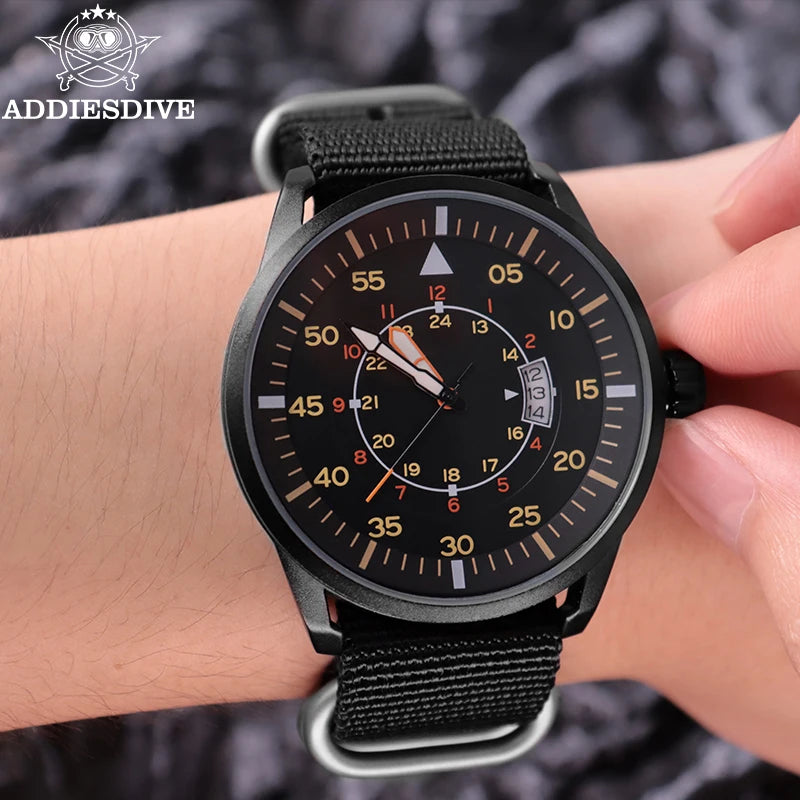Herren-Quarzuhr mit Nylonarmband für Alltag und Freizeit