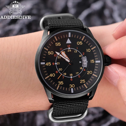 Herren-Quarzuhr mit Nylonarmband für Alltag und Freizeit
