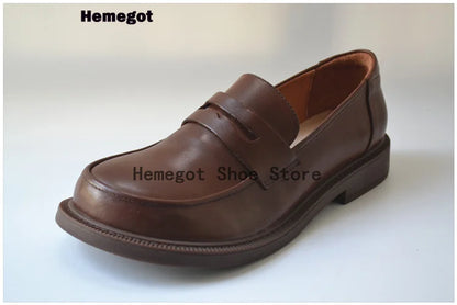 Big Round Toe Men's Shoes New Wide Toe British Style Low Heel Soft Sole Soft Leather Men's Shoes Trend Business Casual Shoes