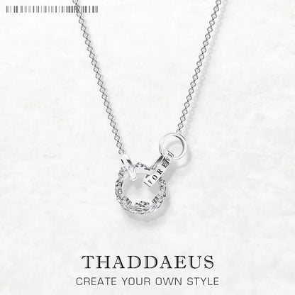 Halskette aus rhodiniertem 925er Sterlingsilber mit Kronen-Anhänger und Gliederkette