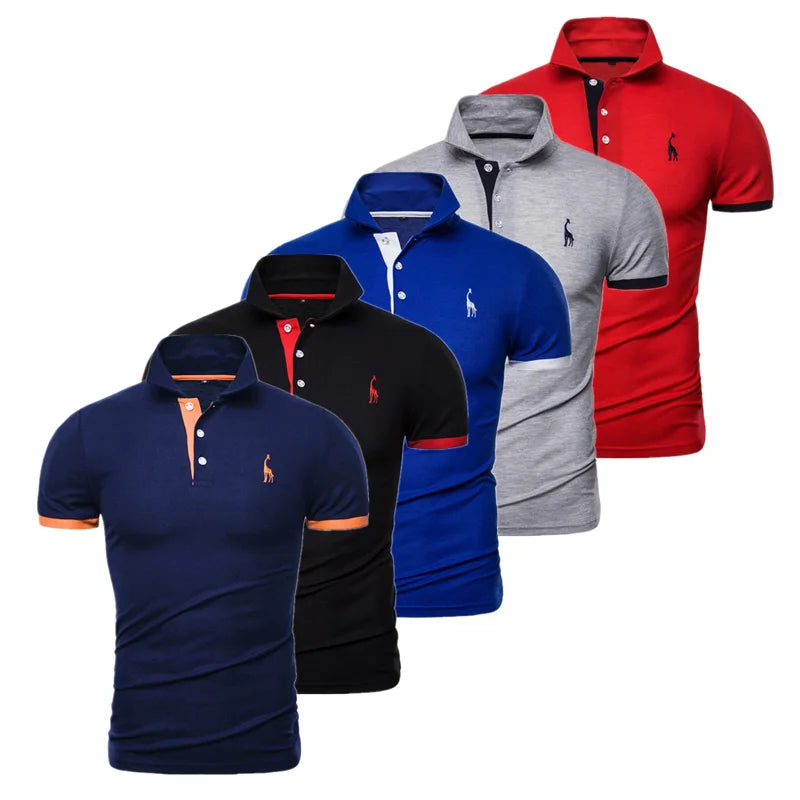 Formstabiles Poloshirt Herren Mit Giraffenprint Premium 5er Set