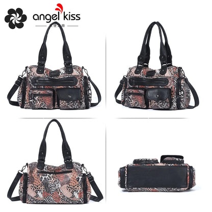Damen-Satchel-Tasche Vintage-Schwarz Großes Fassungsvermögen Mit Abnehmbarem Tragegurt