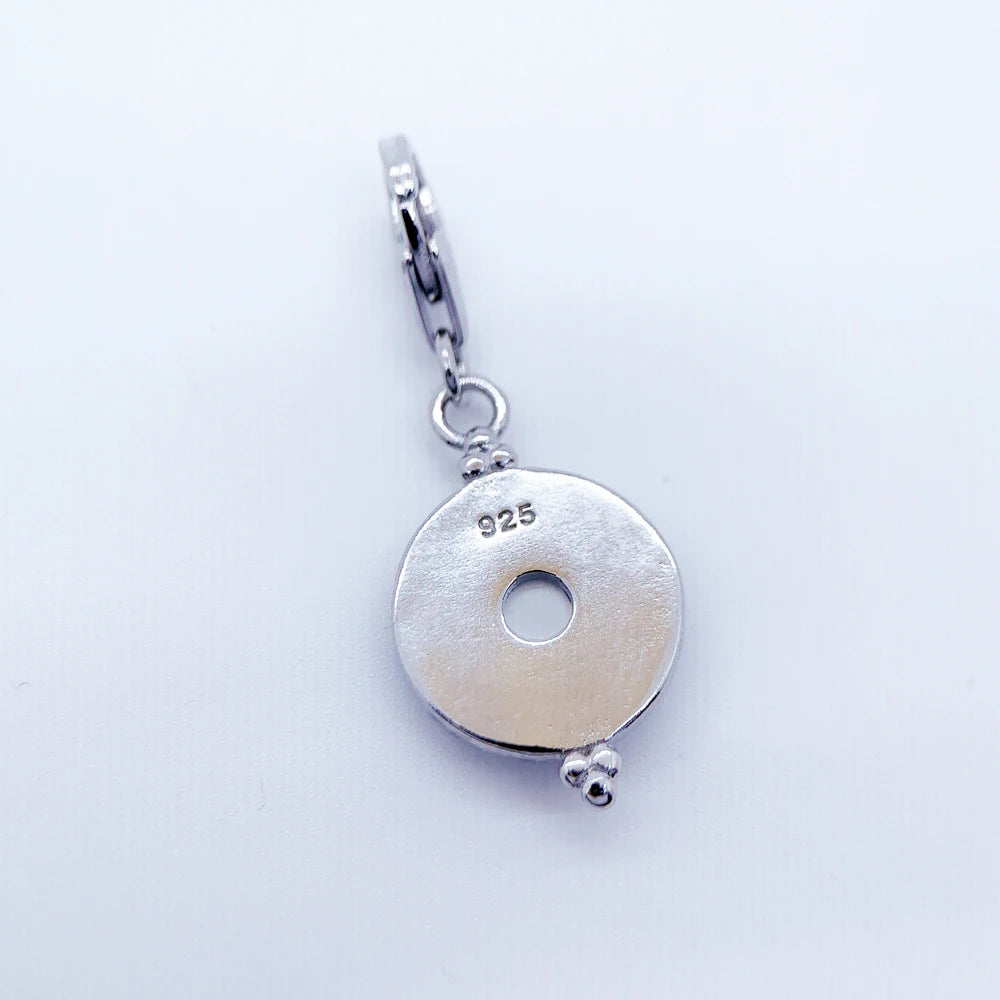 Damen-Charm-Anhänger bunte Verzierung Glück II aus Sterlingsilber