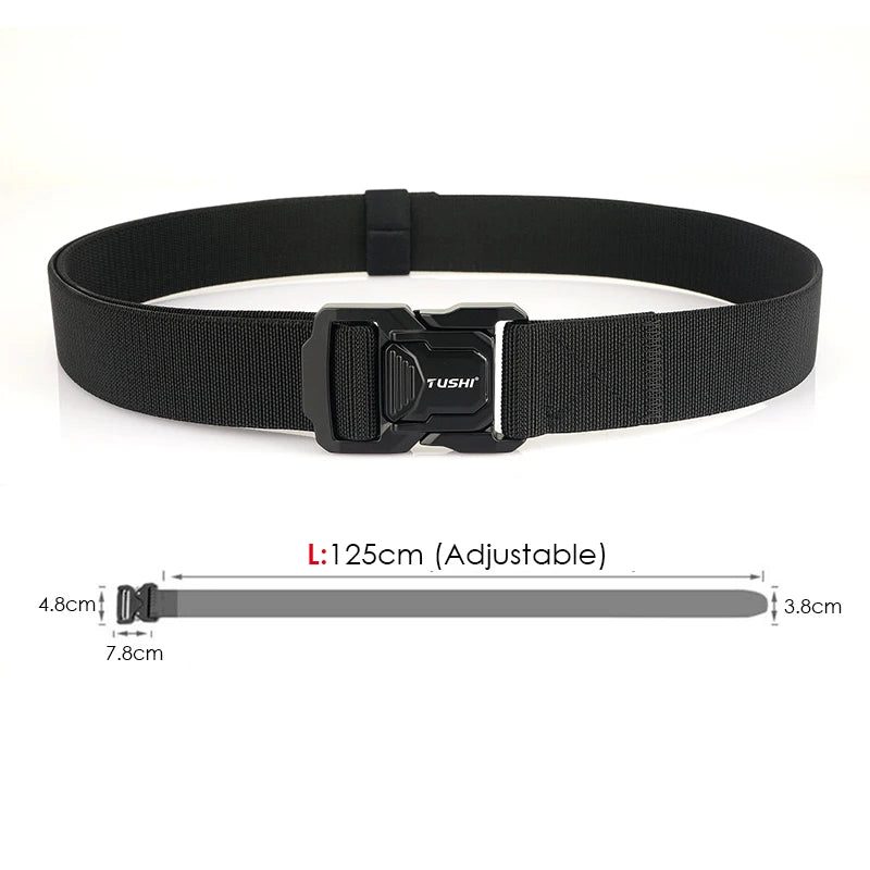 Herren-Elastischer Outdoor-Gürtel aus Aluminiumlegierung mit Schnellverschluss für Trekking