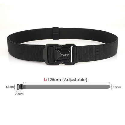 Herren-Elastischer Outdoor-Gürtel aus Aluminiumlegierung mit Schnellverschluss für Trekking
