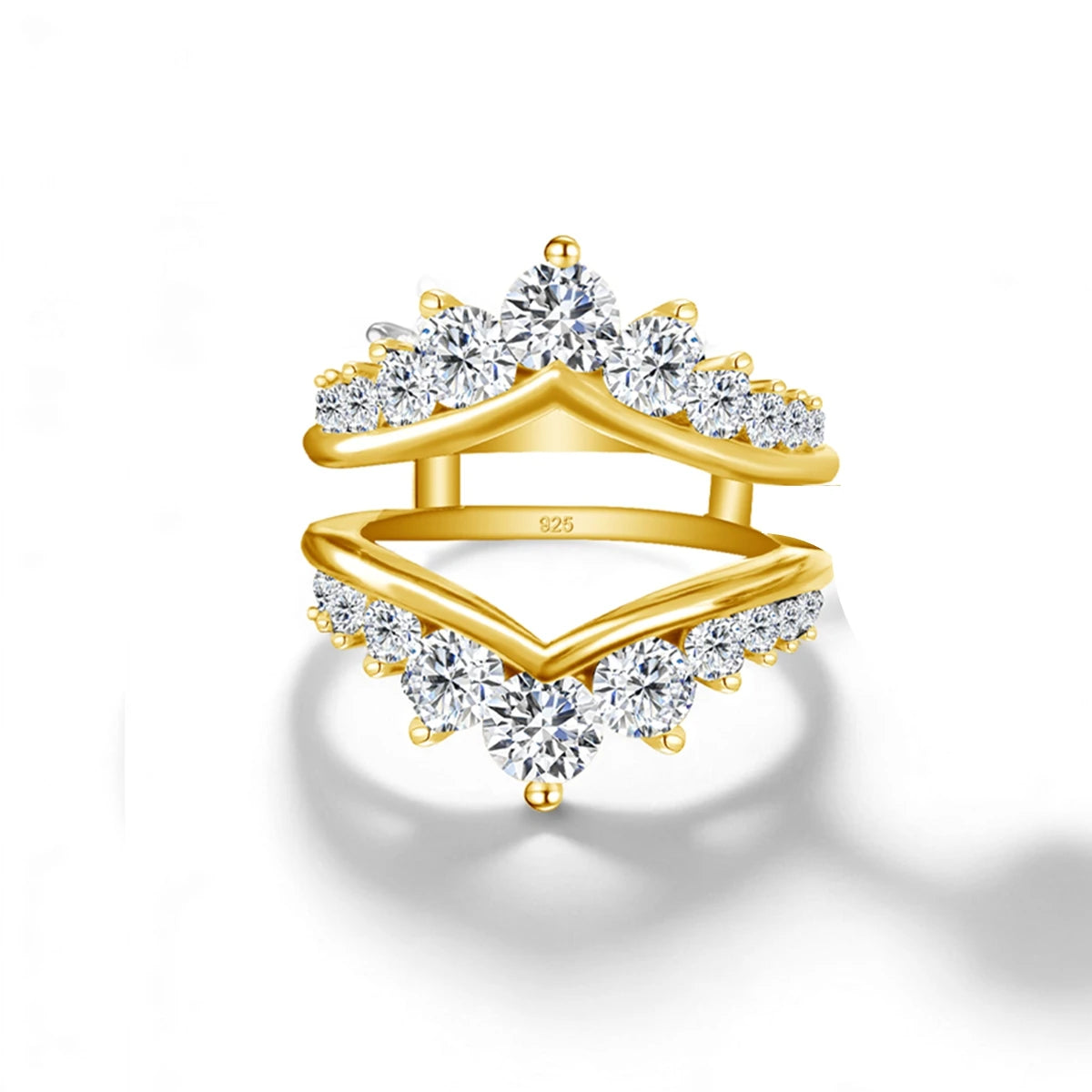 Damen-Verlobungsring-Verstärker aus Sterling Silber mit Moissanit Stein für funkelnde Hochzeiten