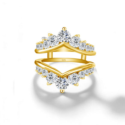 Damen-Verlobungsring-Verstärker aus Sterling Silber mit Moissanit Stein für funkelnde Hochzeiten