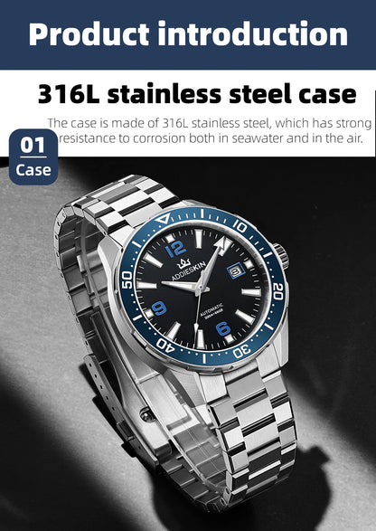 Herren-Premium-Automatikuhr 40 mm mit Japan-9015-Werk