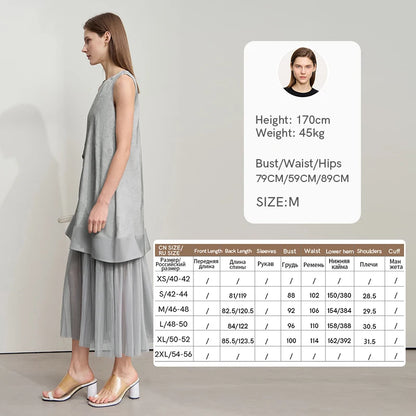 Elegantes Damen Kleid Ärmellos Mit Falten Struktur Aus Viskose