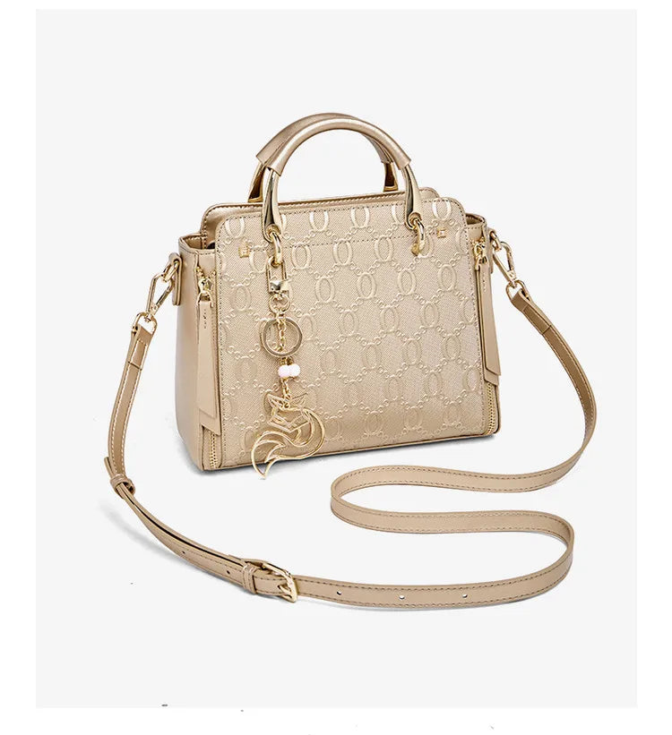 Damen Schultertasche Aus Rindsleder Mit Elegantem Design