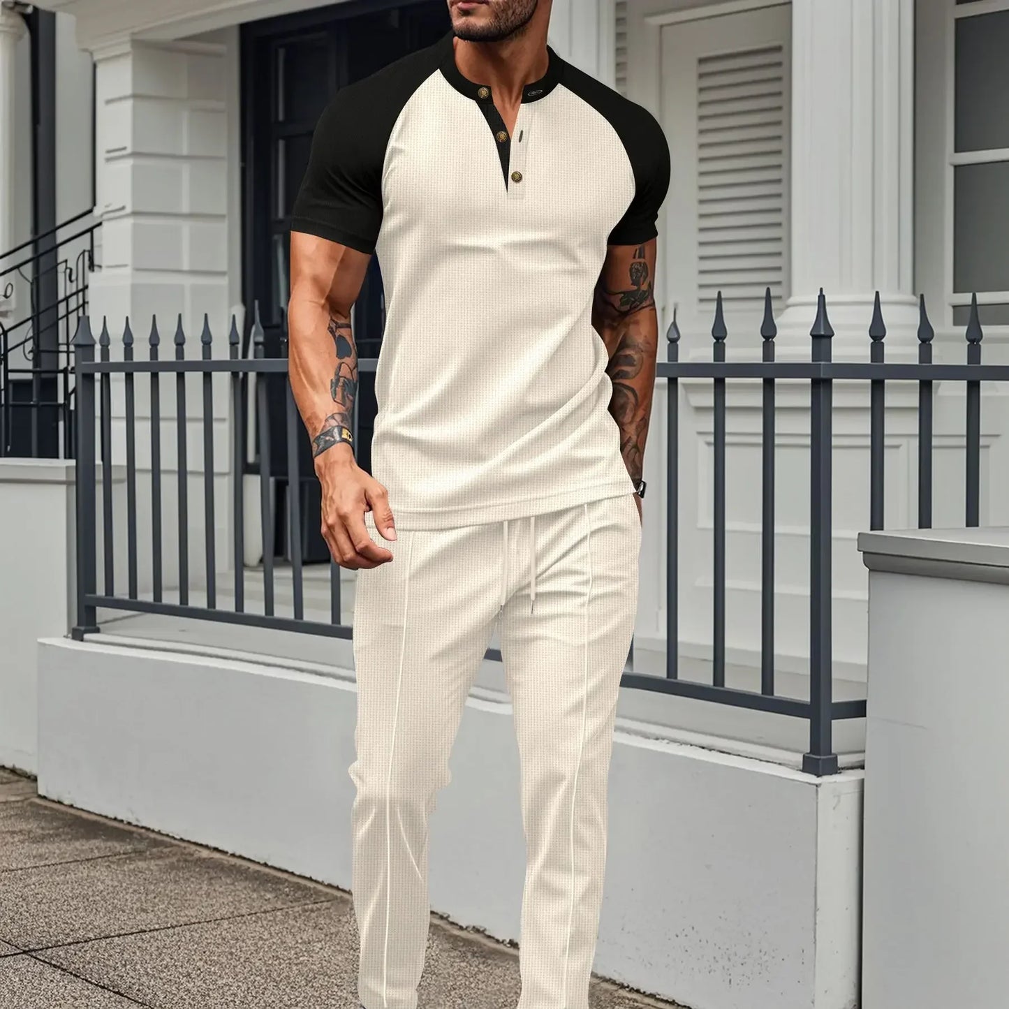 Bestickte Herren-Casual-Hose im Retro-Stil – modische Freizeithose für den Alltag