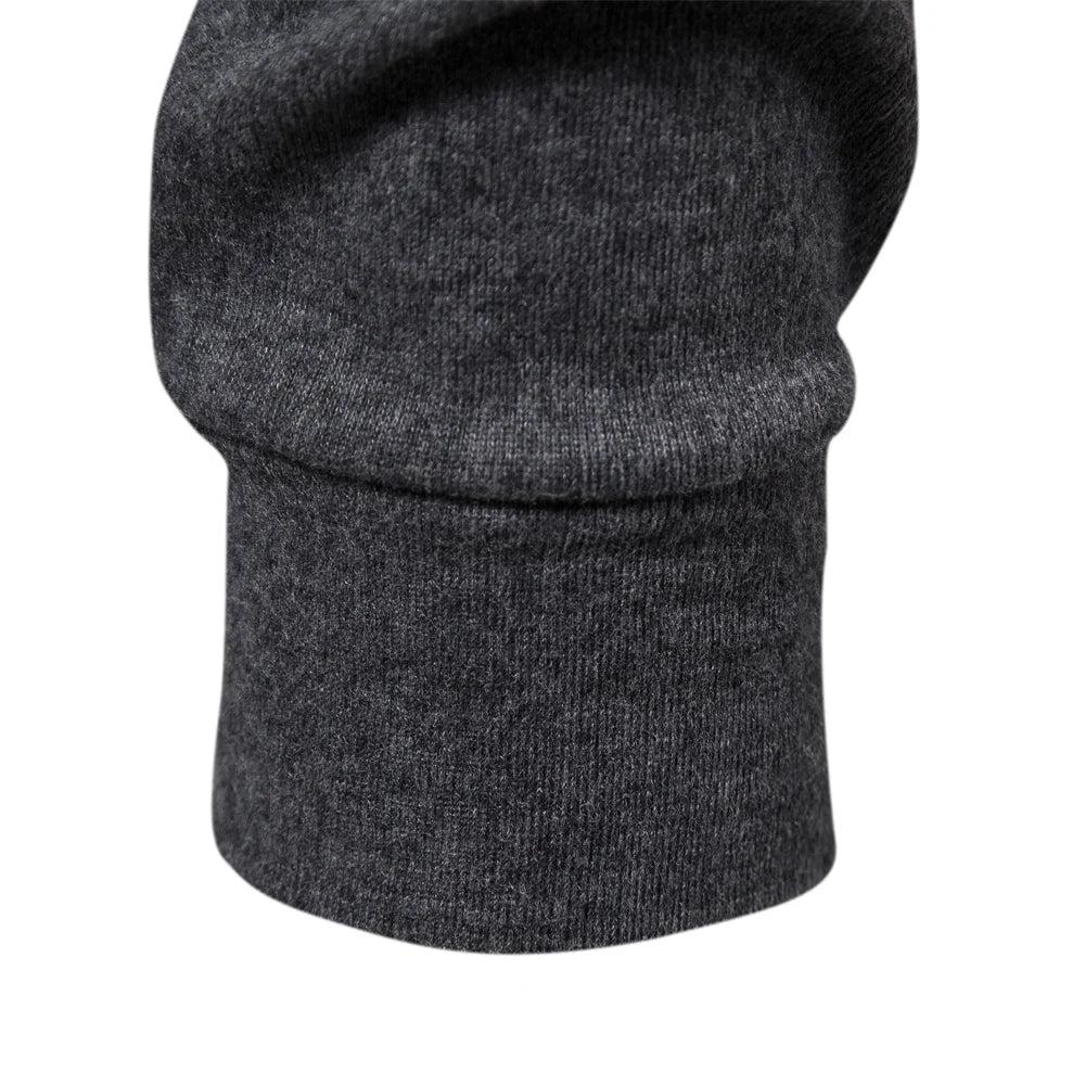 Herren T-Shirt mit hohem Kragen für lässige Herbst- und Wintermode