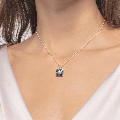 Damen-Charm-Anhänger Stern blauer Stein trendig aus Sterlingsilber
