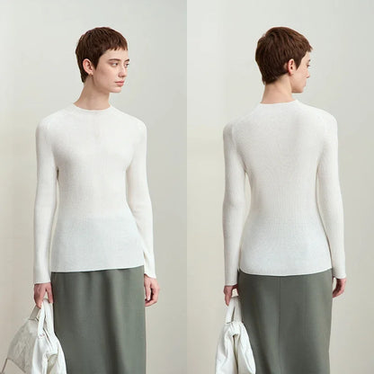 Damen-Halbrollkragen-Pullover Slim Raglan Wolle-Mix Herbst-Winter