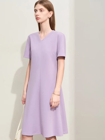 Elegantes V-Ausschnitt Strickkleid Für Damen Elastisch Schlank Und Bequem