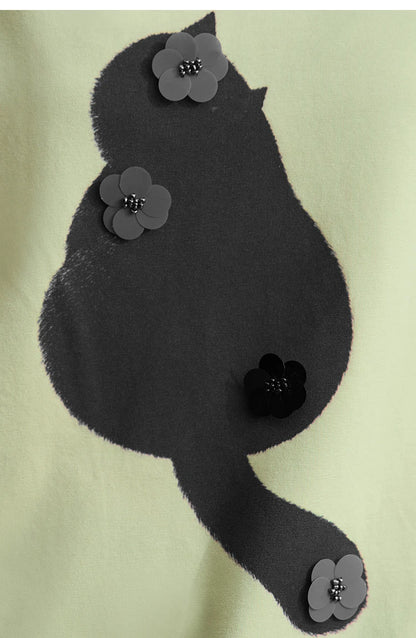 Damen T-Shirt im College-Stil aus leicht elastischem Lyocell mit minimalistischen Druck
