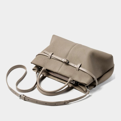 Leder-Top-Handle Tote | Vollnarbenleder Silberbeschläge