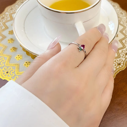Damen-Ring Erdbeere Liebe süß ausgefallen aus Sterlingsilber