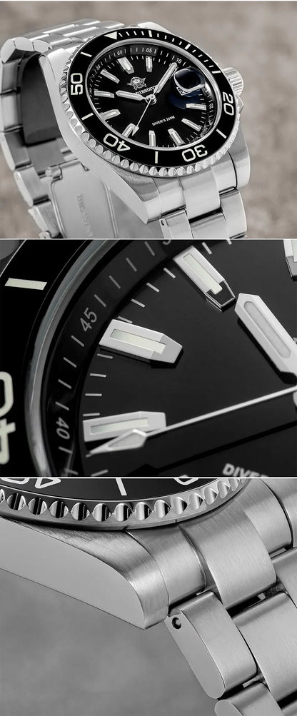 Herren-Sportuhr 41 mm aus 316L-Edelstahl mit 20 Bar