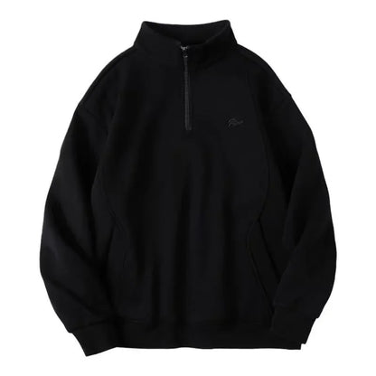 Herren Sweatshirt im Y2K Vintage-Stil mit halb durchgehendem Reißverschluss