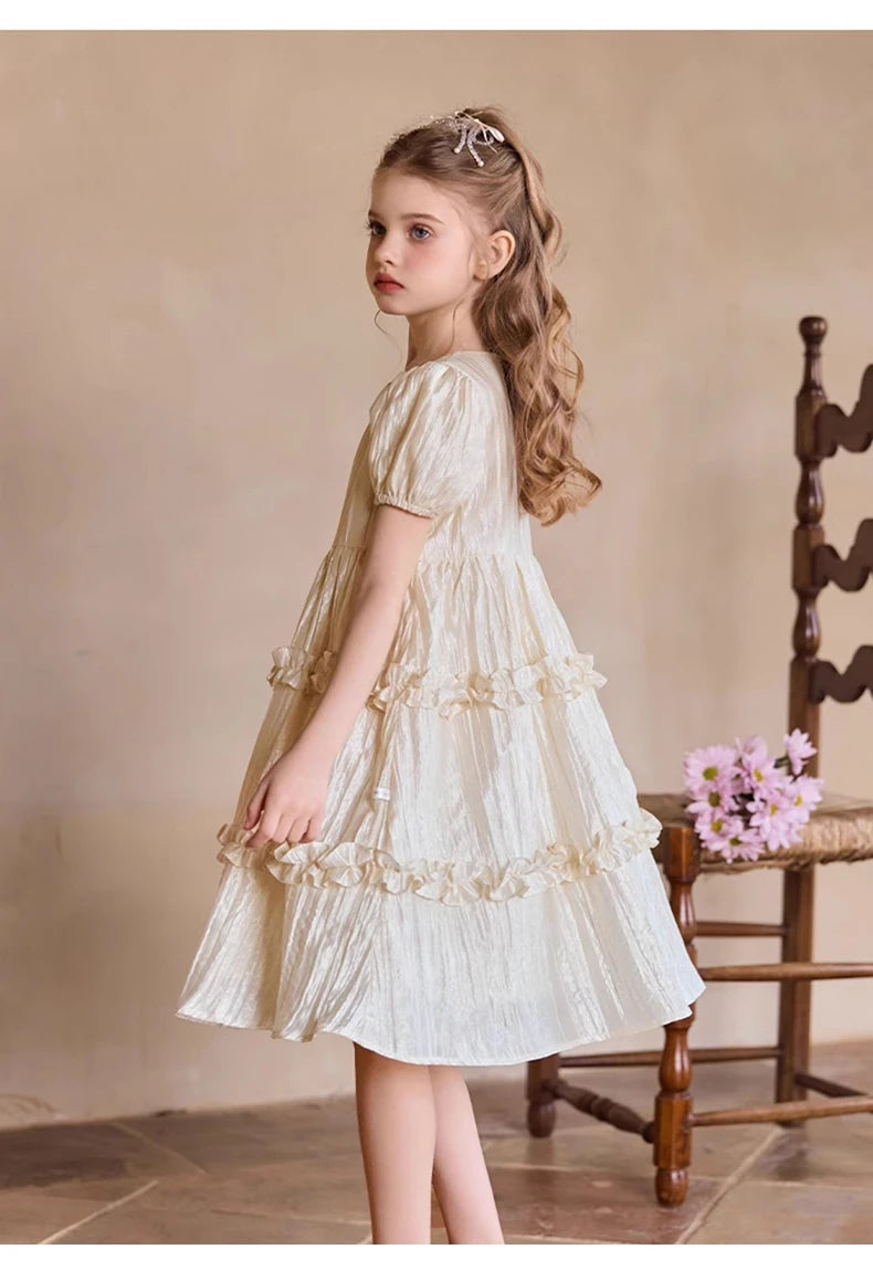 Sommerkleid für Mädchen im chinesischen Retro-Stil mit kurzen Ärmeln – Kawaii Cheongsam Chi-Pao Design für Kinder von 110cm bis 170cm