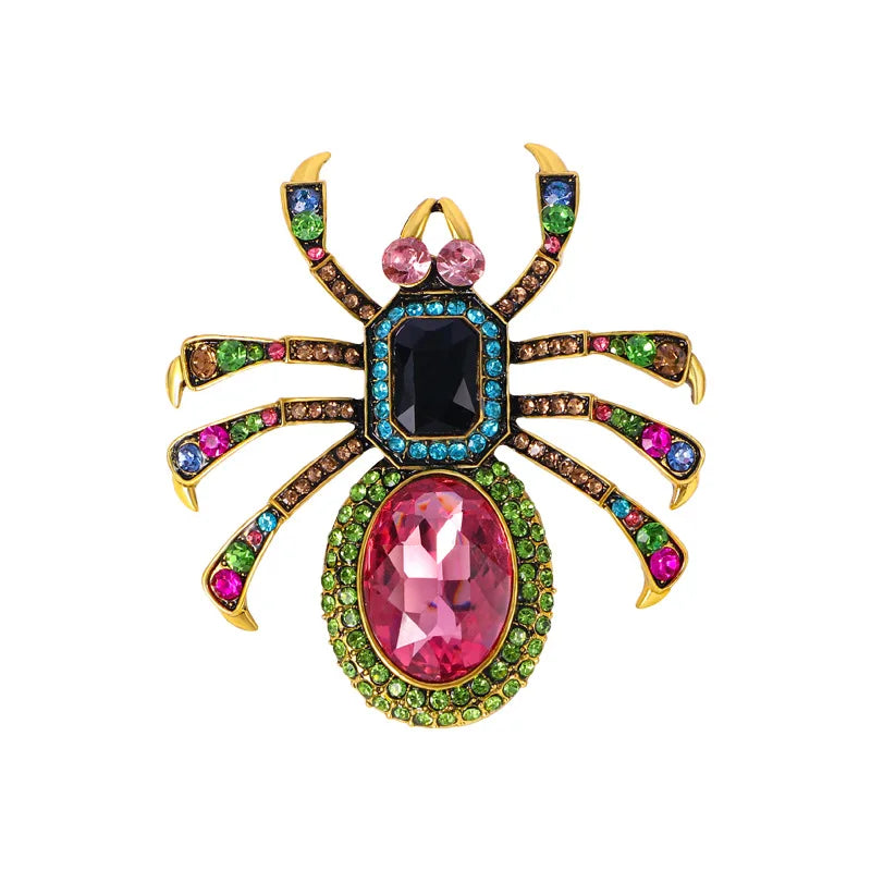 Brosche Spinne Kristall Strass Barock Vintage Insekt Unisex Abzeichen