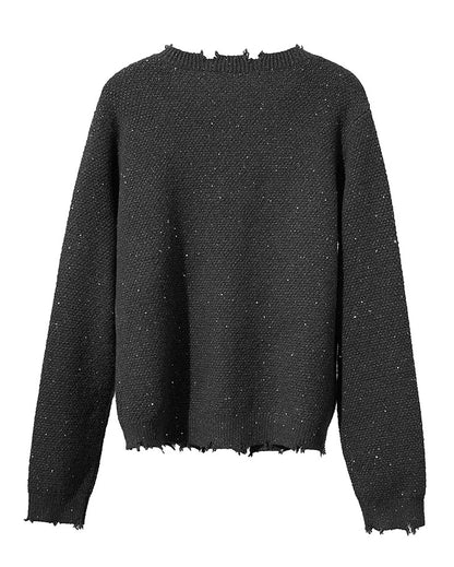 Damen-Strickjacke Rundhals englischer Stil einfarbig elegant Herbst