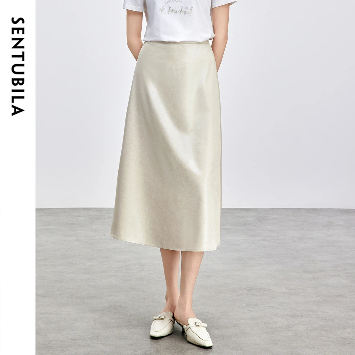 Damen A-Linie Rock mit elastischer Taille für Büro und Business-Tragen