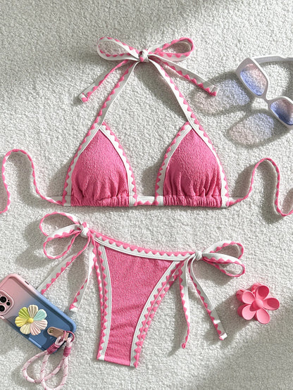 Verführerisches Damen-Bikini-Set in Unifarben – ideal für Strand und Pool