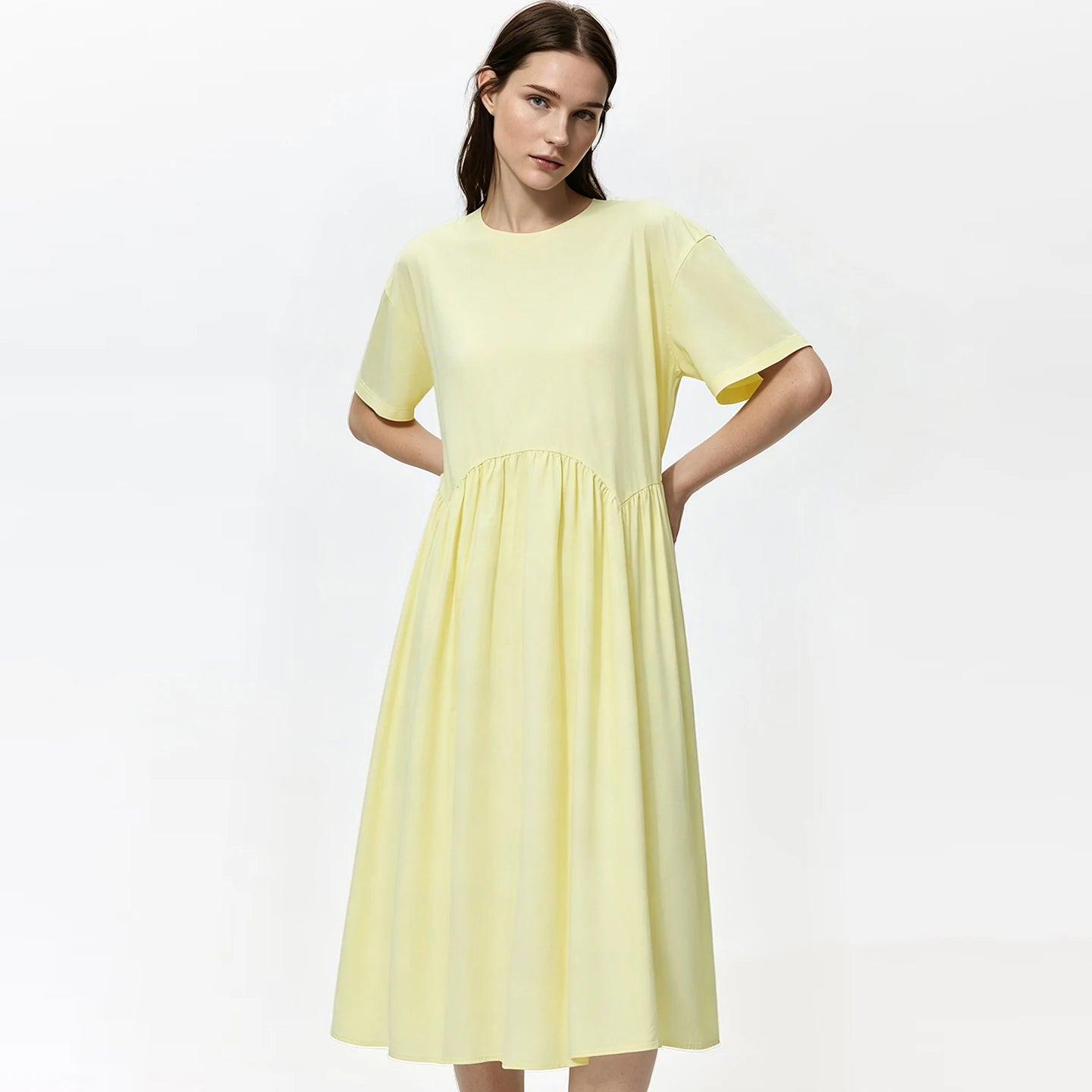 Zeitloses Damen Midikleid Aus Reiner Baumwolle Für Büro Und Freizeit