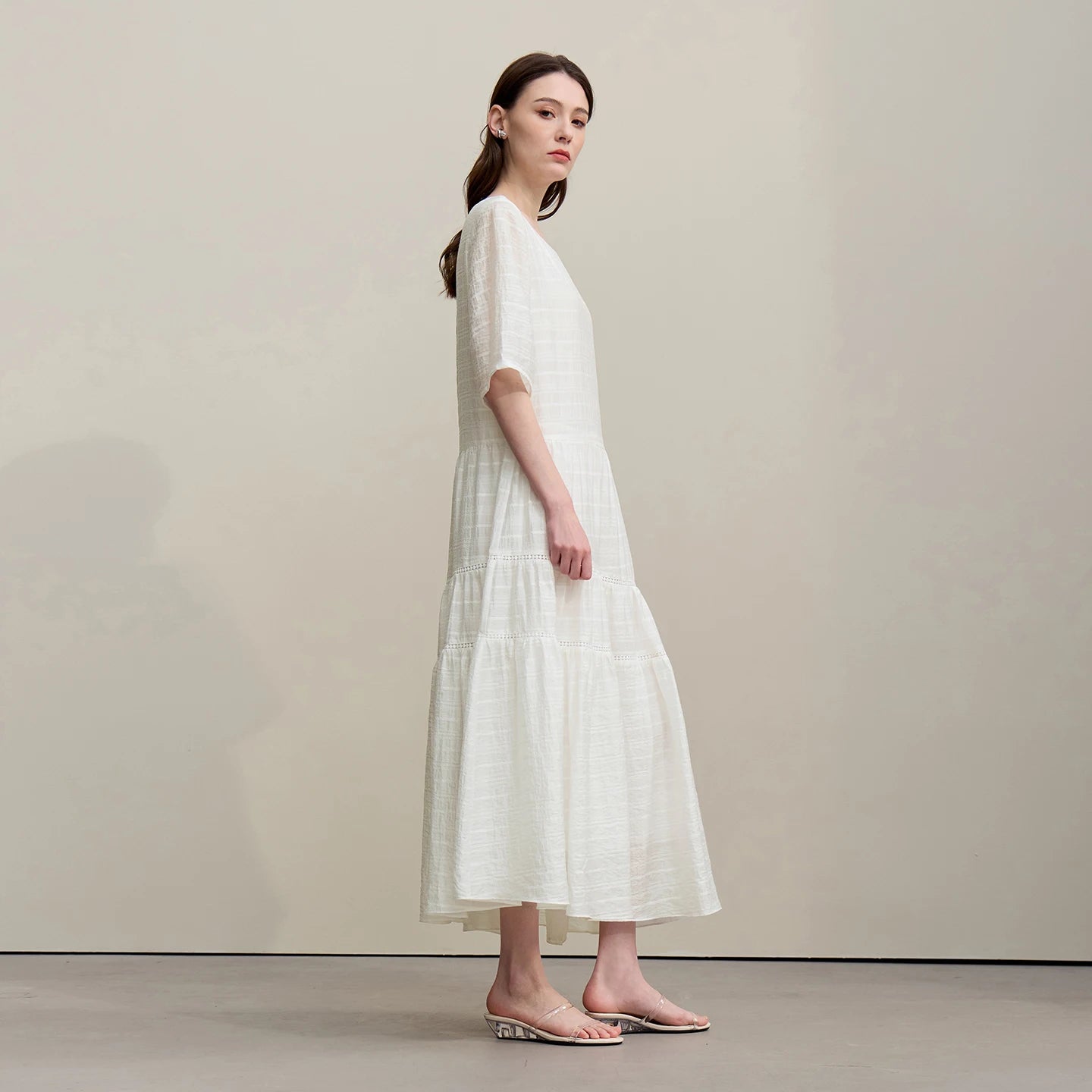 Elegantes Damen Kleid Mit Asymmetrischem Saum Büro