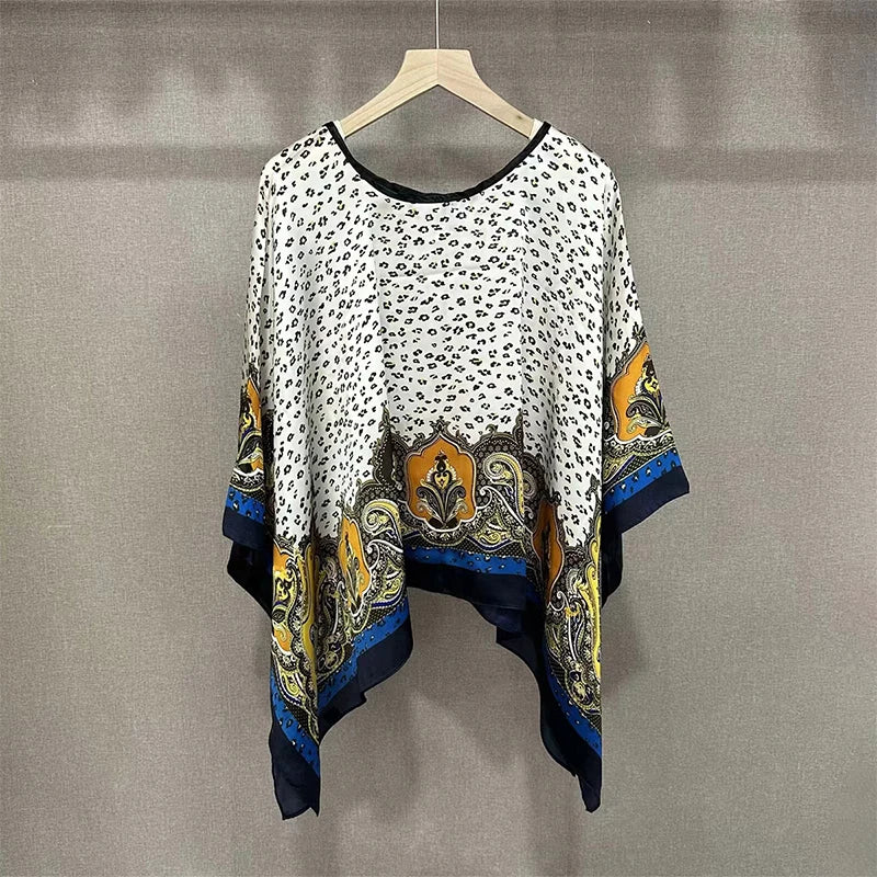 Damen Chiffon Schal Sommer Strand Bikini Sonnenschutz Poncho bedruckt sexy