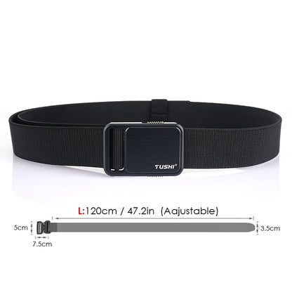 Herren-Gürtel Elastisch 35 mm Breite Mit Steck-Schnalle Für Outdoor-Aktivitäten Camping
