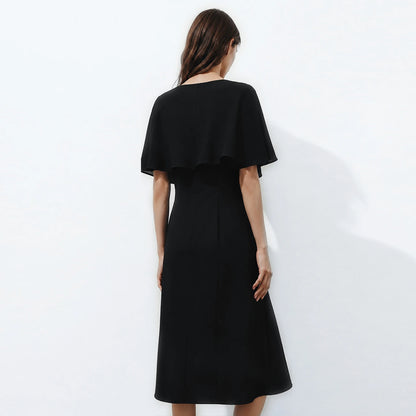 Elegantes Schulterfreies Midi Damenkleid Für Berufstätige