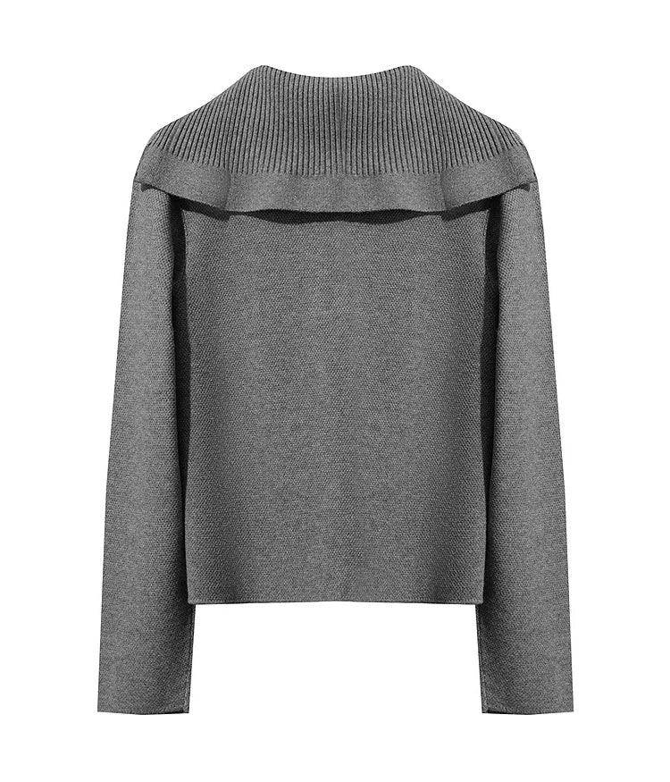 Damen-Rollkragenpullover Wolle gerade einfarbig minimalistisch Herbst