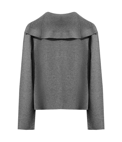 Damen-Rollkragenpullover Wolle gerade einfarbig minimalistisch Herbst
