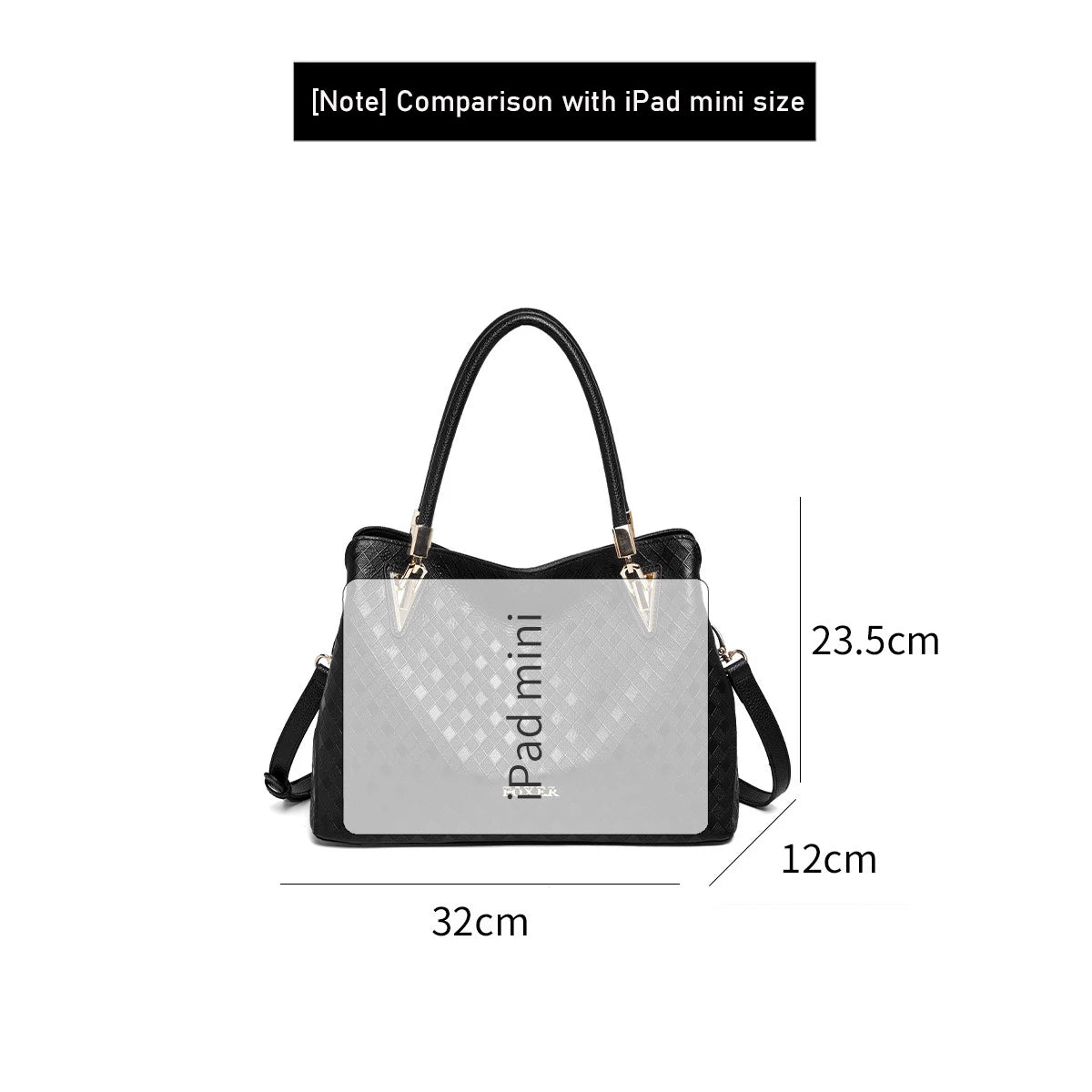 Damen-Handtasche aus echtem Leder mit Diamantprägung und vielseitige Trageweise im Alltag